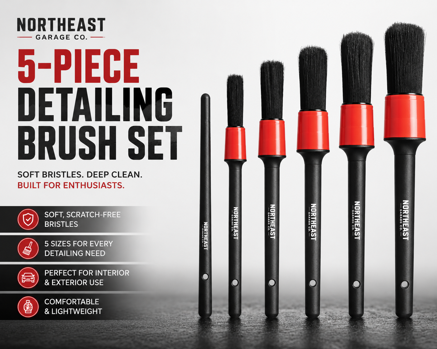 Northeast Detailing Brush Set (5pc)